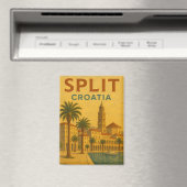 ヴィンテージスプリットクロアチアダルマティア旅行 マグネット (インサイチュ (食洗機))