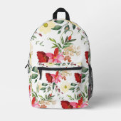 ヴィンテージスプリングタイムウォーターカラーフローラバックパック プリントバックパック (正面)