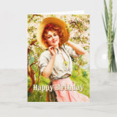 ヴィンテージスプリングタイムエミールバーノンフローラ誕生日 カード (正面)