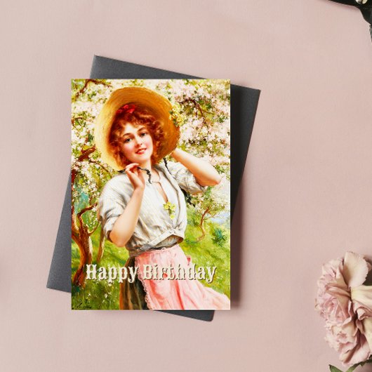 ヴィンテージスプリングタイムエミールバーノンフローラ誕生日 カード