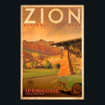 ヴィンテージスプリングデールシオンの故郷の旅行ポスター ポスター<br><div class="desc">ユタ州シオン国立公園のヴィンテージ旅行ポスター</div>