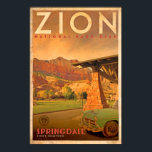 ヴィンテージスプリングデールシオンの故郷の旅行ポスター ポスター<br><div class="desc">ユタ州シオン国立公園のヴィンテージ旅行ポスター</div>