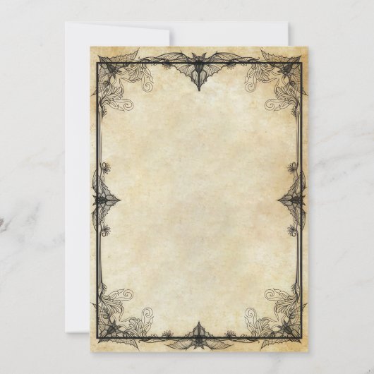 ヴィンテージスプーク風の大人ハロウィーンの衣装パーティー 招待状 (裏面)