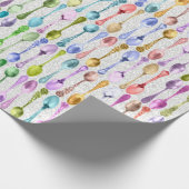 ヴィンテージスプーンでレインボーカラーをレースに ラッピングペーパー (角)