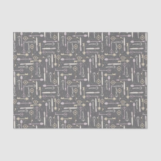 ヴィンテージスプーンと鍵オングレー 薄葉紙 (正面)