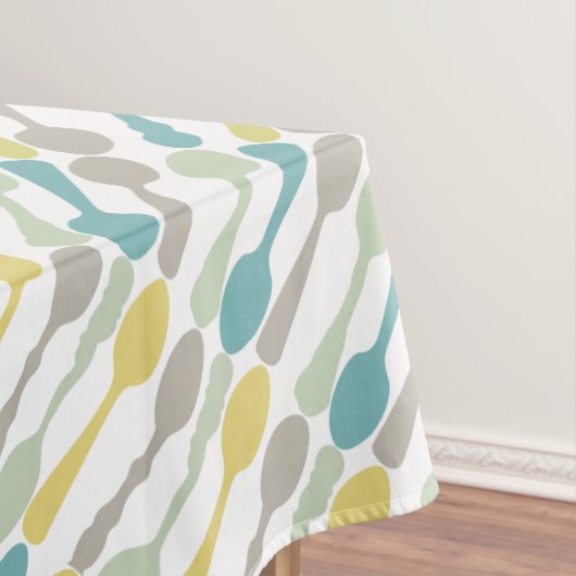 ヴィンテージスプーンパターンカスタム任意の背景色 テーブルクロス (インサイチュ)