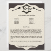 ヴィンテージスプーン料理食品レシピメニュー紙 (正面/裏面)