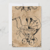 ヴィンテージスプー、ハロウィーンの赤ちゃんシャワーの招待状 招待状 (裏面)