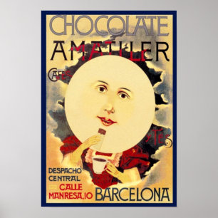 ヴィンテージスペインのなチョコレート広告 ポスター