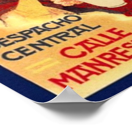 ヴィンテージスペインのチョコレートアド ポスター (角)