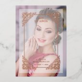 ヴィンテージスペインのフローリッシュベリウムエフェクトMIS XVアニョス 箔招待状 (正面)