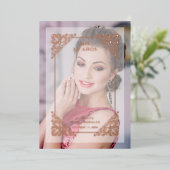 ヴィンテージスペインのフローリッシュベリウムエフェクトMIS XVアニョス 箔招待状 (立ち正面)