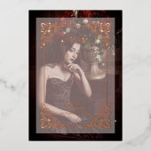 ヴィンテージスペインのフローリッシュベリウムエフェクトMIS XVアニョス 箔招待状 (正面)