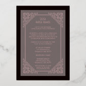 ヴィンテージスペインのフローリッシュベリウムエフェクトMIS XVアニョス 箔招待状 (裏面)