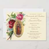 ヴィンテージスペインのベビーカトリックフローラ聖なる書物、 経典Inv 招待状 (正面)