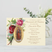 ヴィンテージスペインのベビーカトリックフローラ聖なる書物、 経典Inv 招待状 (スタンド正面)