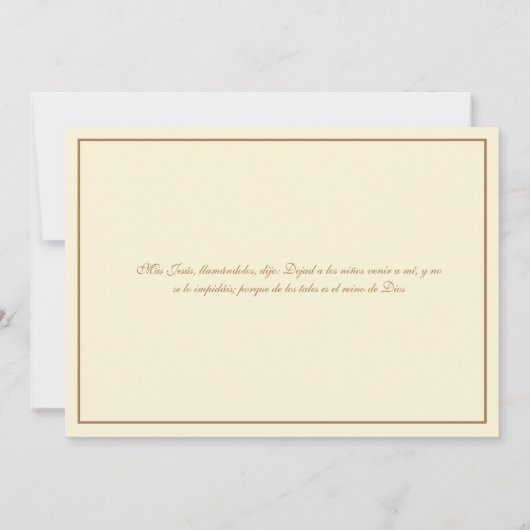 ヴィンテージスペインのベビーカトリックフローラ聖なる書物、 経典Inv 招待状 (裏面)