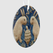 ヴィンテージスペインのラビットブルートブルー オーナメント (正面)