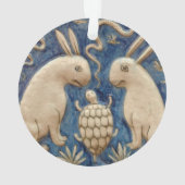 ヴィンテージスペインのラビットブルートブルー オーナメント (裏面)