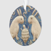 ヴィンテージスペインのラビットブルートブルー オーナメント (正面)