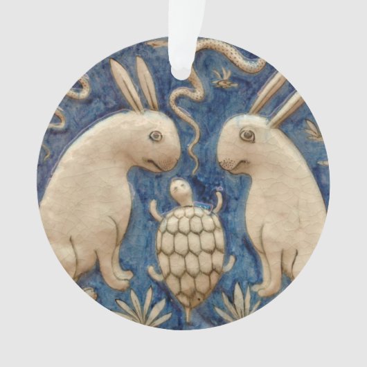 ヴィンテージスペインのラビットブルートブルー オーナメント (正面)