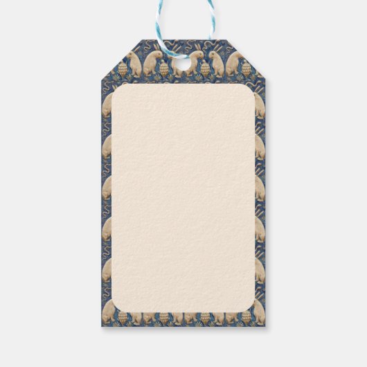 ヴィンテージスペインのラビットブルートブルー ギフトタグ (裏面)