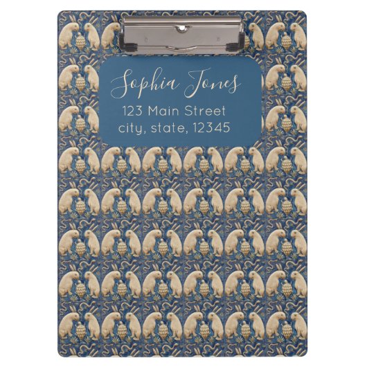 ヴィンテージスペインのラビットブルートブルー クリップボード (正面)