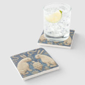 ヴィンテージスペインのラビットブルートブルー ストーンコースター (横)