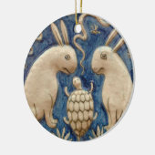 ヴィンテージスペインのラビットブルートブルー セラミックオーナメント (左)