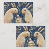 ヴィンテージスペインのラビットブルートブルー ノートカード (正面/裏面)