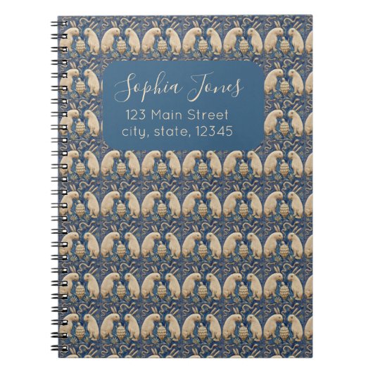 ヴィンテージスペインのラビットブルートブルー ノートブック (正面)