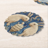 ヴィンテージスペインのラビットブルートブルー ペーパーコースター (アングル)