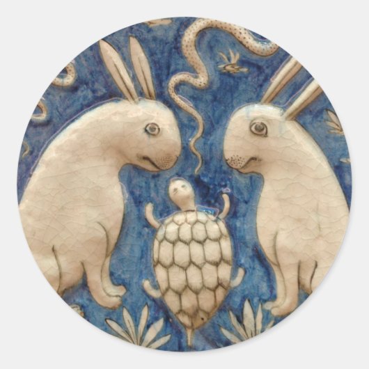 ヴィンテージスペインのラビットブルートブルー ラウンドシール (正面)