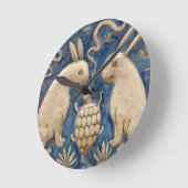 ヴィンテージスペインのラビットブルートブルー ラウンド壁時計 (傾斜)