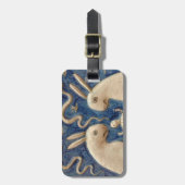 ヴィンテージスペインのラビットブルートブルー ラゲッジタグ (正面縦)