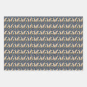 ヴィンテージスペインのラビットブルートブルー ラッピングペーパーシート (正面2)