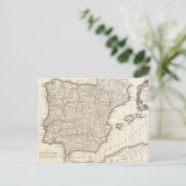 ヴィンテージスペインの地図（1775年） ポストカード (スタンド正面)