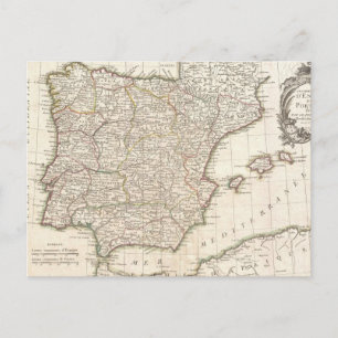 ヴィンテージスペインの地図(1775年) ポストカード
