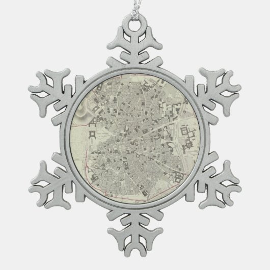 ヴィンテージスペインの地図（1831年） スノーフレークピューターオーナメント (正面)