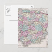 ヴィンテージスペインの地図（1855年） ポストカード (正面/裏面)