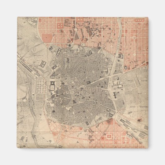 ヴィンテージスペインの地図（1861年） マグネット (正面)