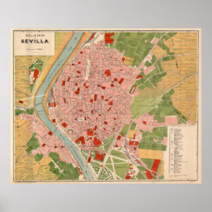 ヴィンテージスペインの地図(1918年) ポスター