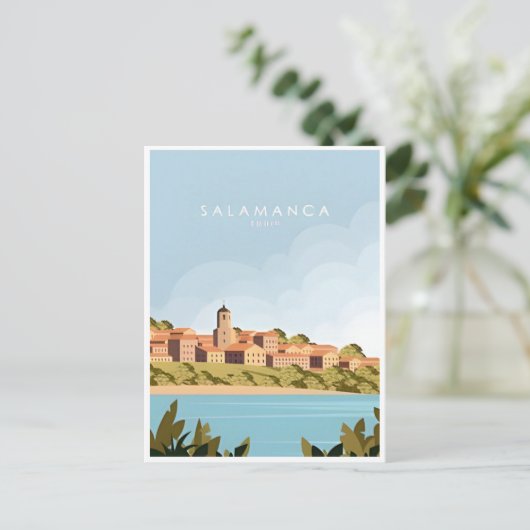 ヴィンテージスペインサラマンカハウスオブシェルズカテドラル ポストカード (スタンド正面)