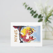 ヴィンテージスペインフラメンコダンサー旅行ポスター ポストカード (スタンド正面)