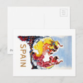 ヴィンテージスペインフラメンコダンサー旅行ポスター ポストカード (正面/裏面)