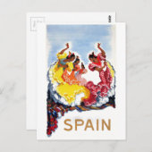 ヴィンテージスペインフラメンコダンサー旅行ポスター ポストカード (正面/裏面)