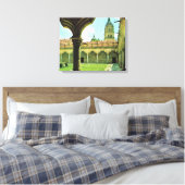 ヴィンテージスペイン、サラマンカ、大聖堂の学校ヤード キャンバスプリント (インサイチュ (寝室))