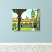 ヴィンテージスペイン、サラマンカ、大聖堂の学校ヤード キャンバスプリント (インサイチュ (ウッドフロア))