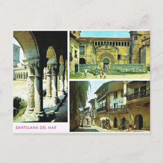 ヴィンテージスペイン、サンティラーナデルマール、サンタンダー ポストカード (正面)