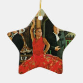 ヴィンテージスペイン、フラメンコのダンサー セラミックオーナメント (正面)